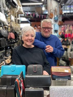 David and Gail at their stall in Preston Markets